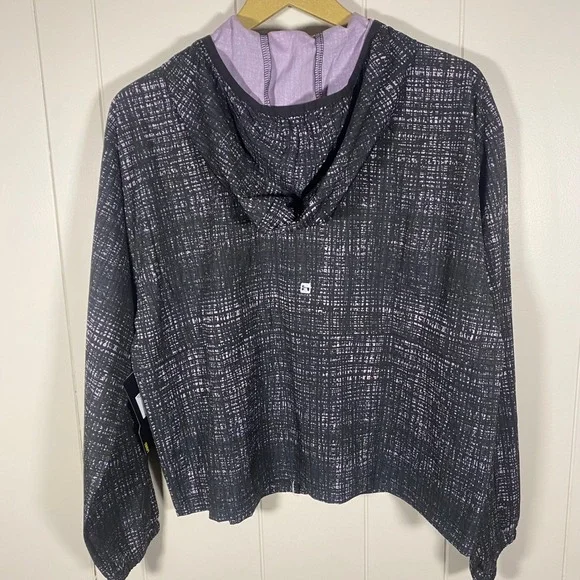 NWT Hind Ladies Running Jacket Black Purple Full Zip Hooded Women's Large - Picture 10 of 13